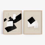Pair of giclee prints, abstract wall art set of two, 50x70cm