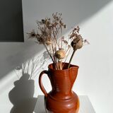 Two-tone brown ceramic wine pitcher H: 24cm