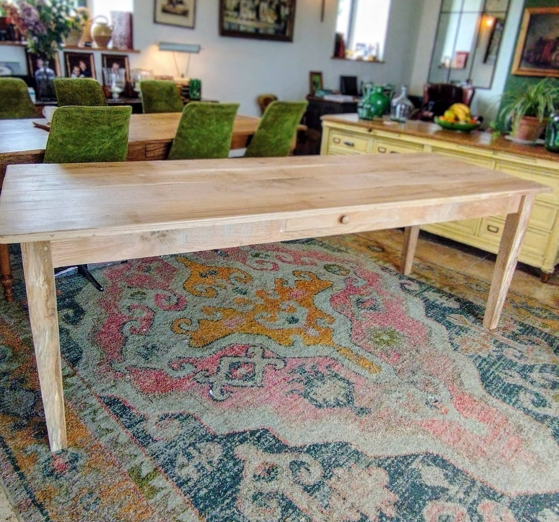 Solid oak farmhouse table 220 X 80 cm