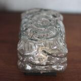 Vintage wall light, vintage ceiling light, thick pressed molded glass wall light