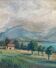 Tableau "Mountain Landscape" signed Sampic, artist from Yonne, 1950.