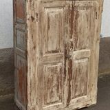Old wooden wardrobe beige / pale yellow façade