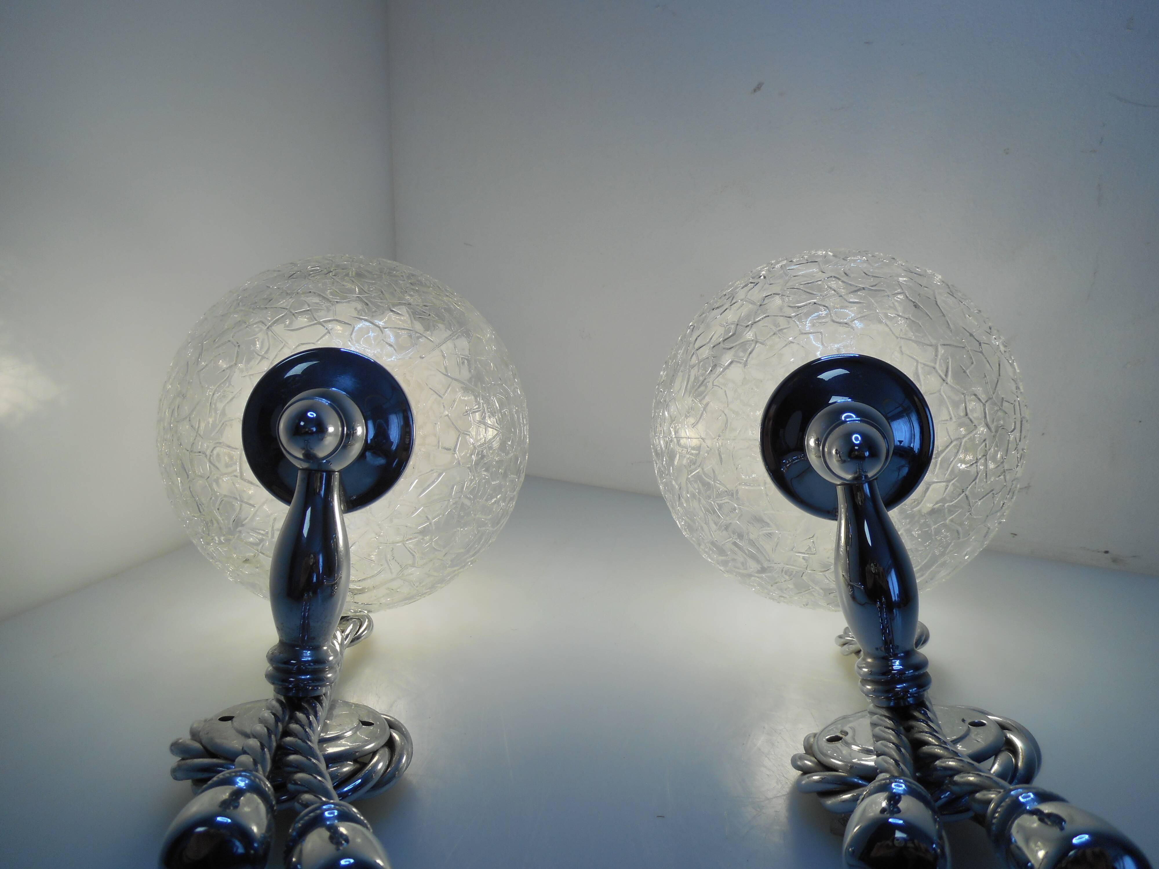 Paire d'appliques boules murales style vintage