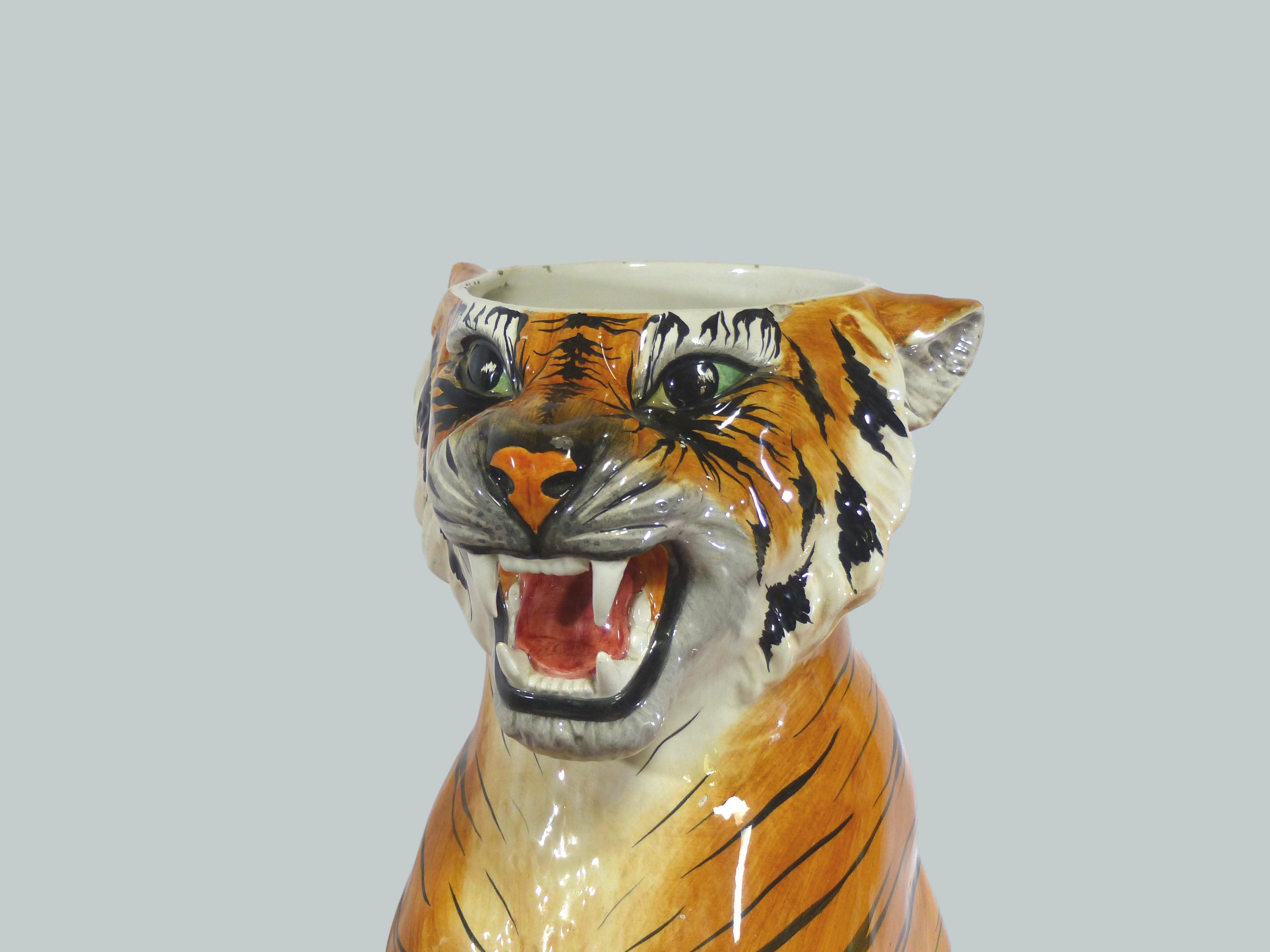 Vintage tiger umbrella holder 1970