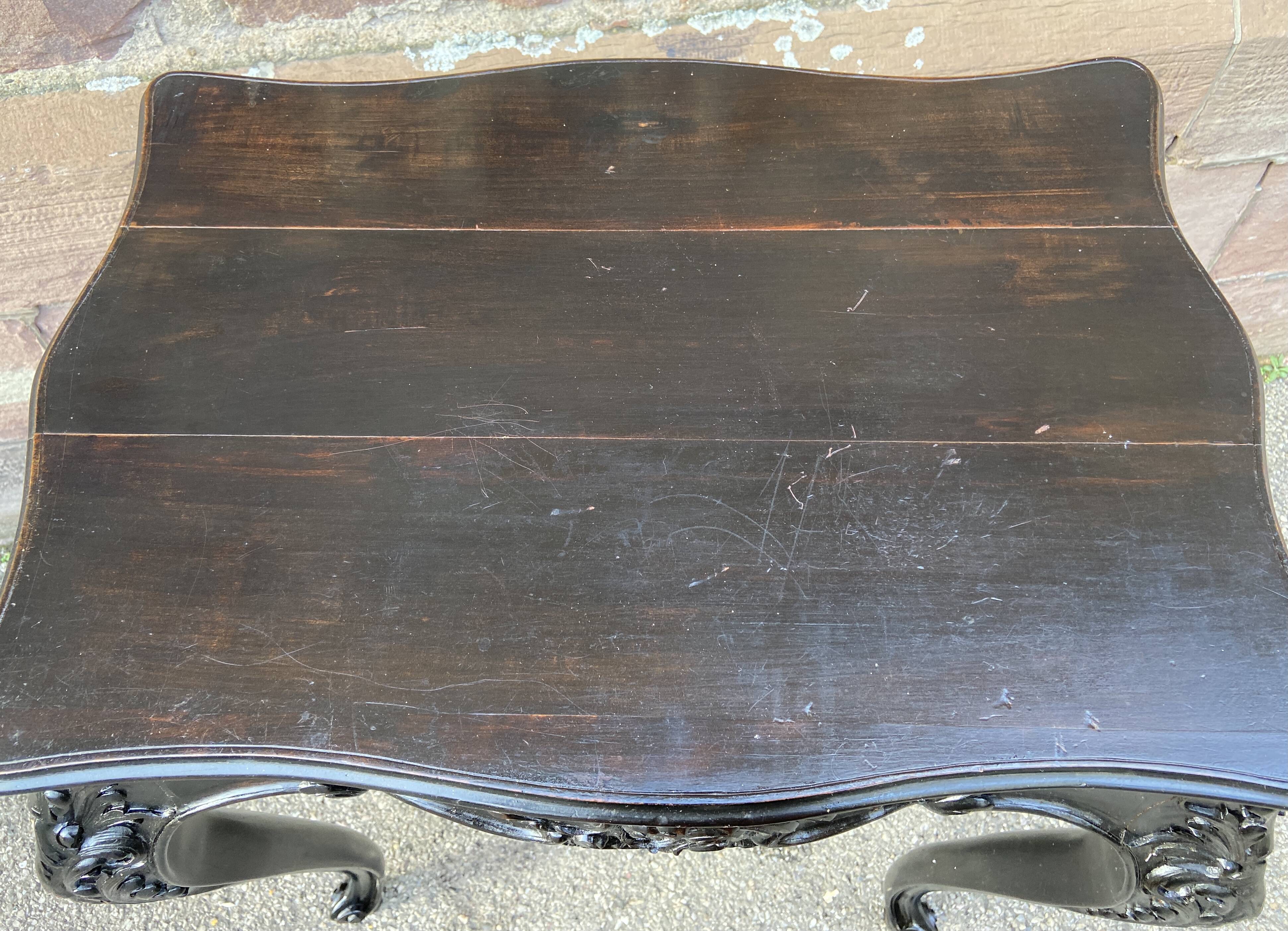 Middle table living room console 1900 neo louis xv in blackened wood napoleon iii