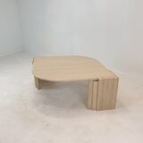 Table basse en travertin italien, années 1980