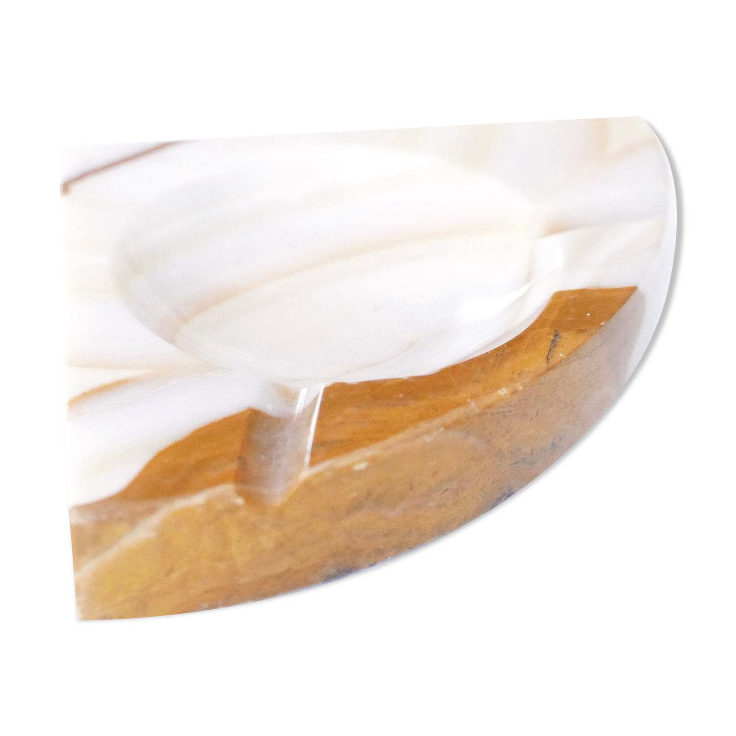 Alabaster ashtray, carved stone, 70s