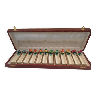 Set of 12 slip knife holders in their case