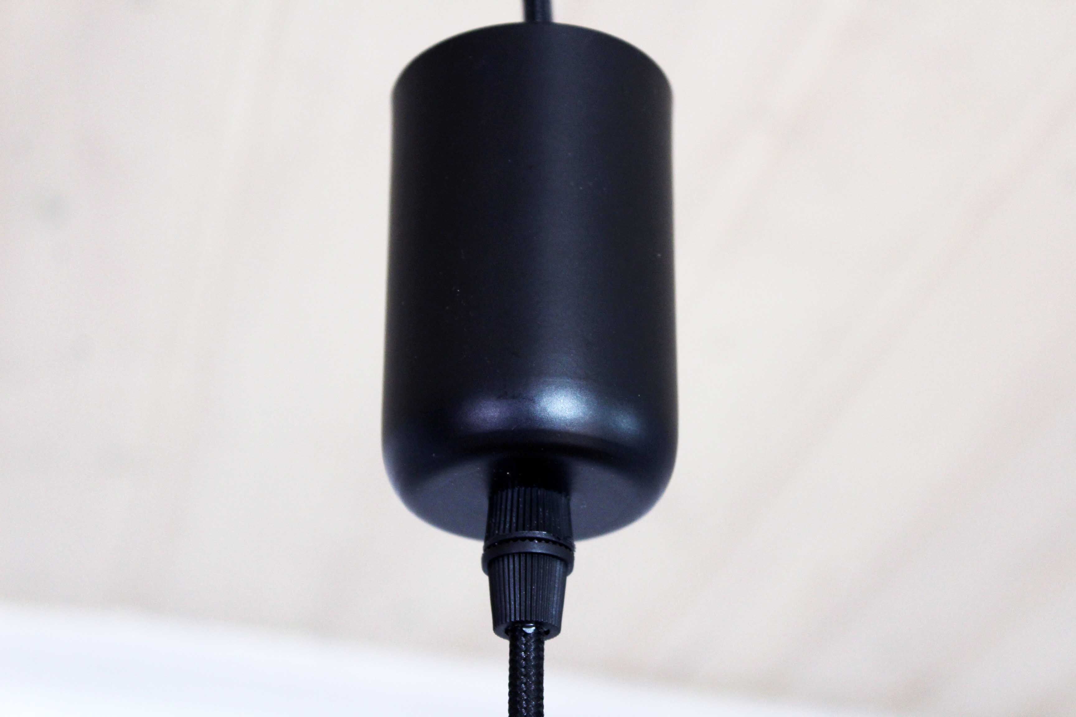 Black enamelled metal suspension, industrial lamp