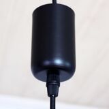 Black enamelled metal suspension, industrial lamp