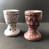 Pair of ceramic egg cups by Jean Austruy