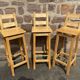 3 scandinavian design bar stools vintage pine