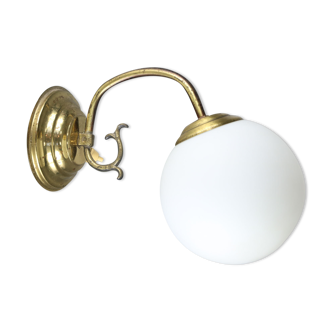 Mid-century brass & opaline sconce