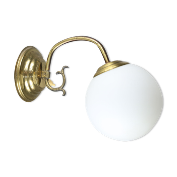 Mid-century brass & opaline sconce