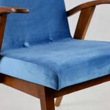 Vintage Ocean Blue Easy Chair attributed to Mieczyslaw Puchala, 1970s