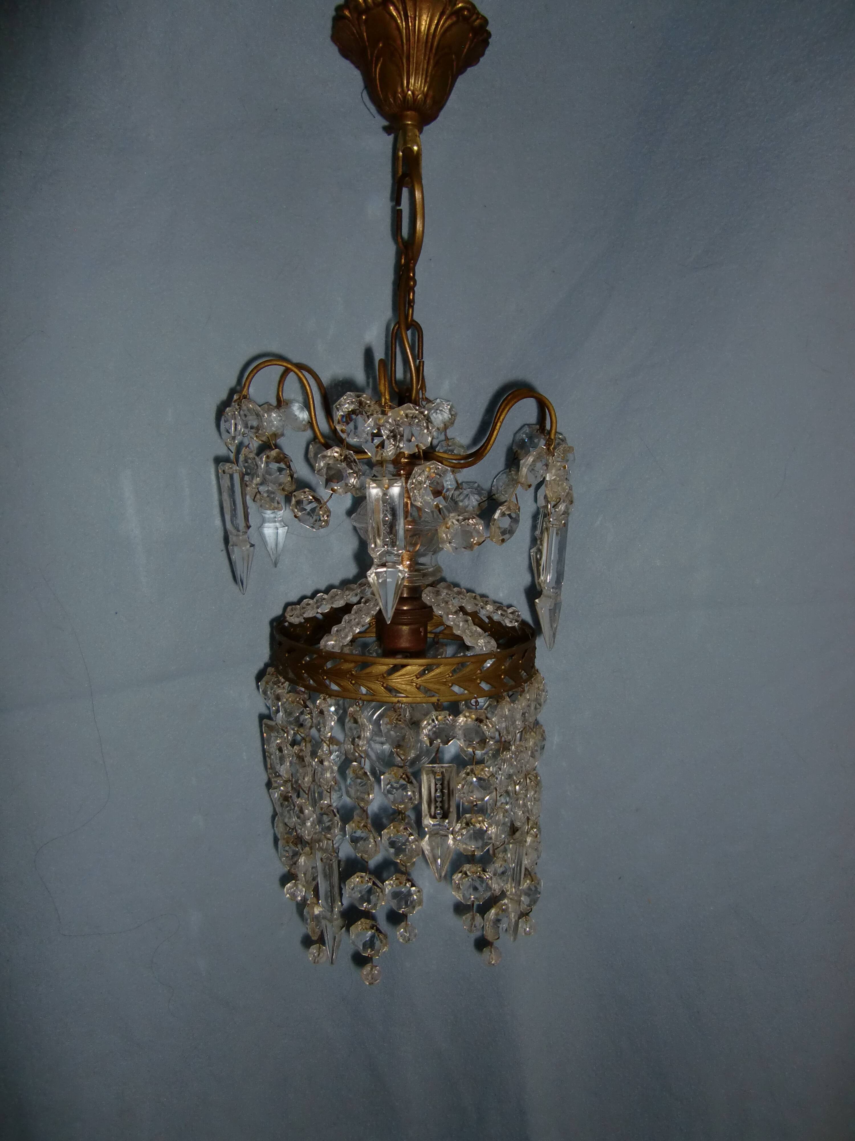 Petit lustre  "Rivière de diamants" en cristal blanc