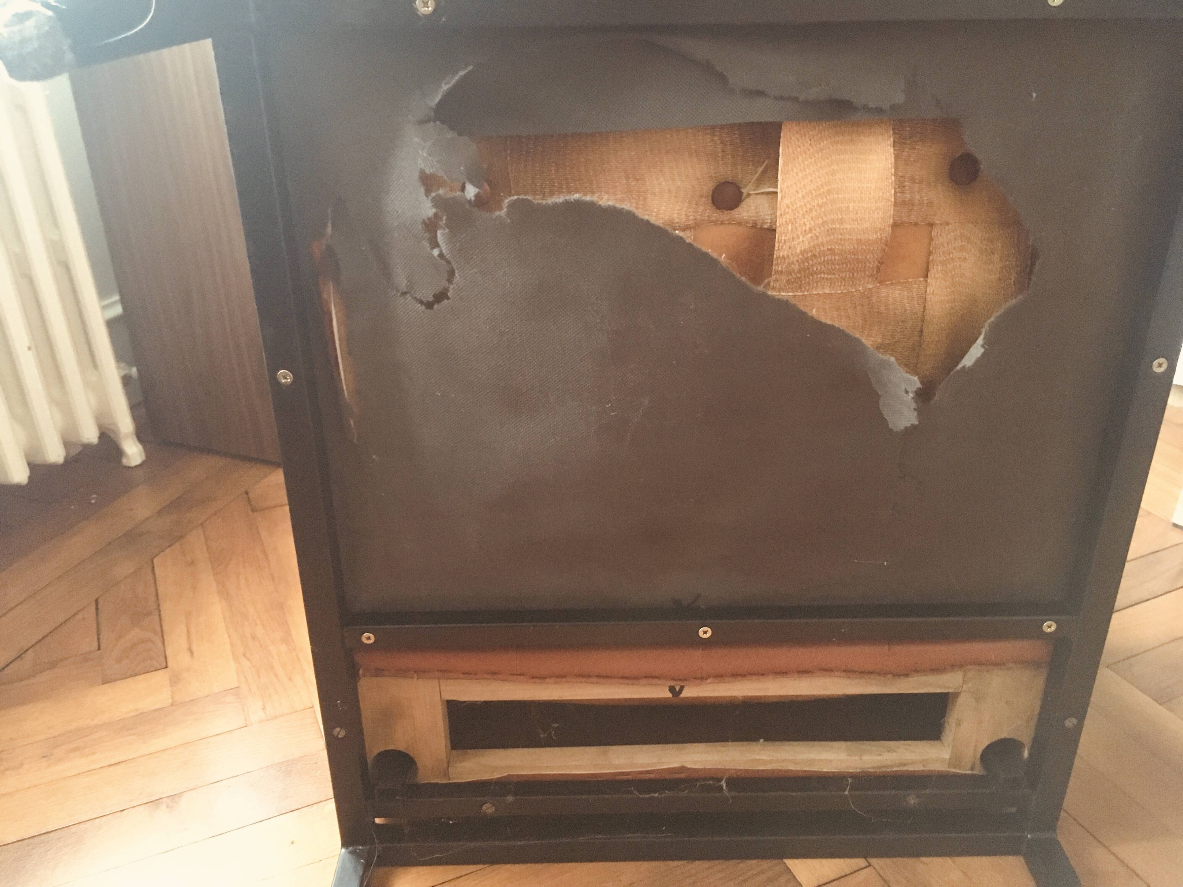 1970s lounge chair in faux leather and black steel