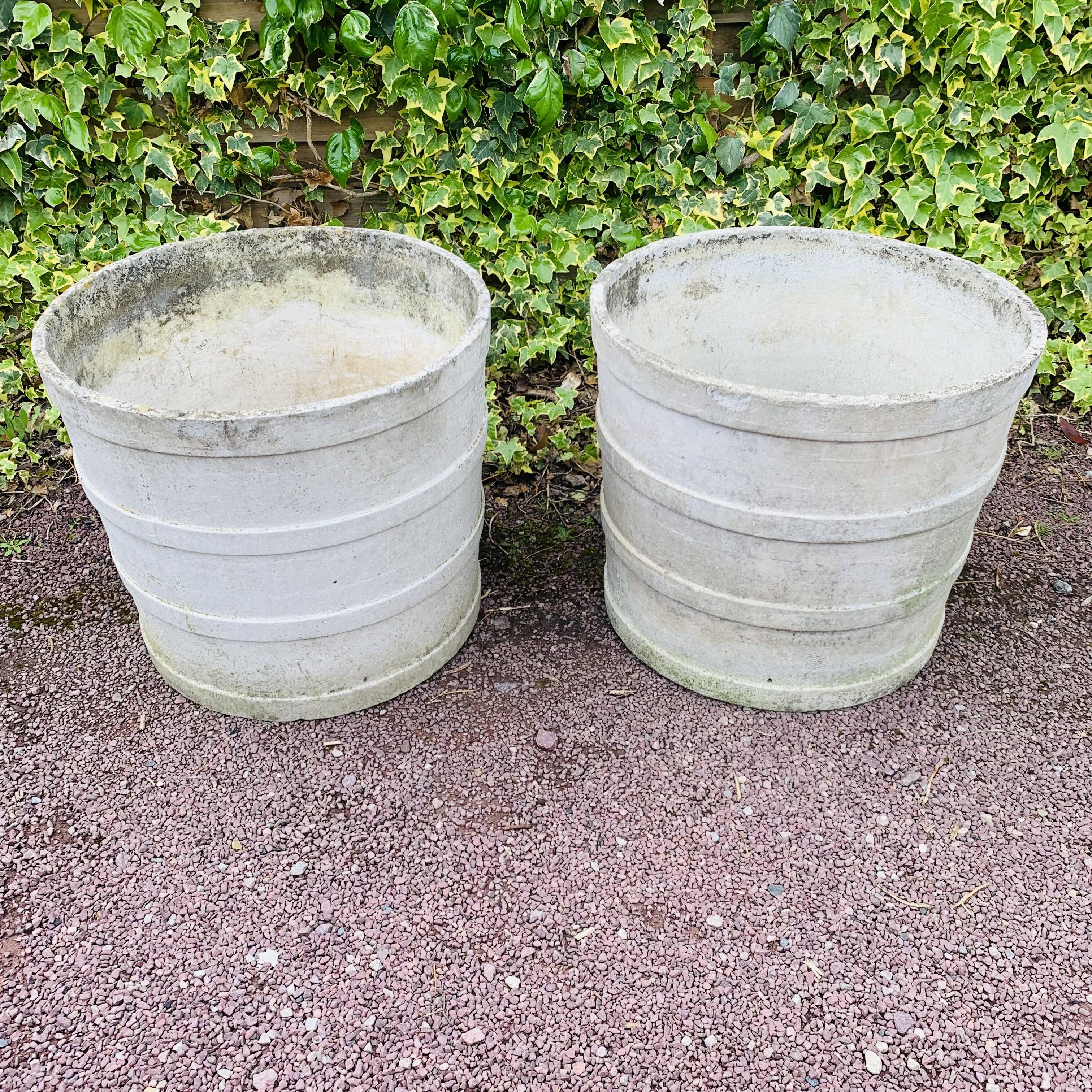 Pair of large fiber cement planters