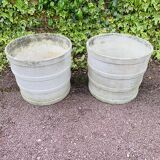 Pair of large fiber cement planters