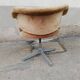 Fauteuil de bureau vintage velours moutarde