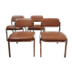 Set of 4 chairs chrome and skaï brown 70s