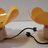 Duo of orange flower wall lamps 70