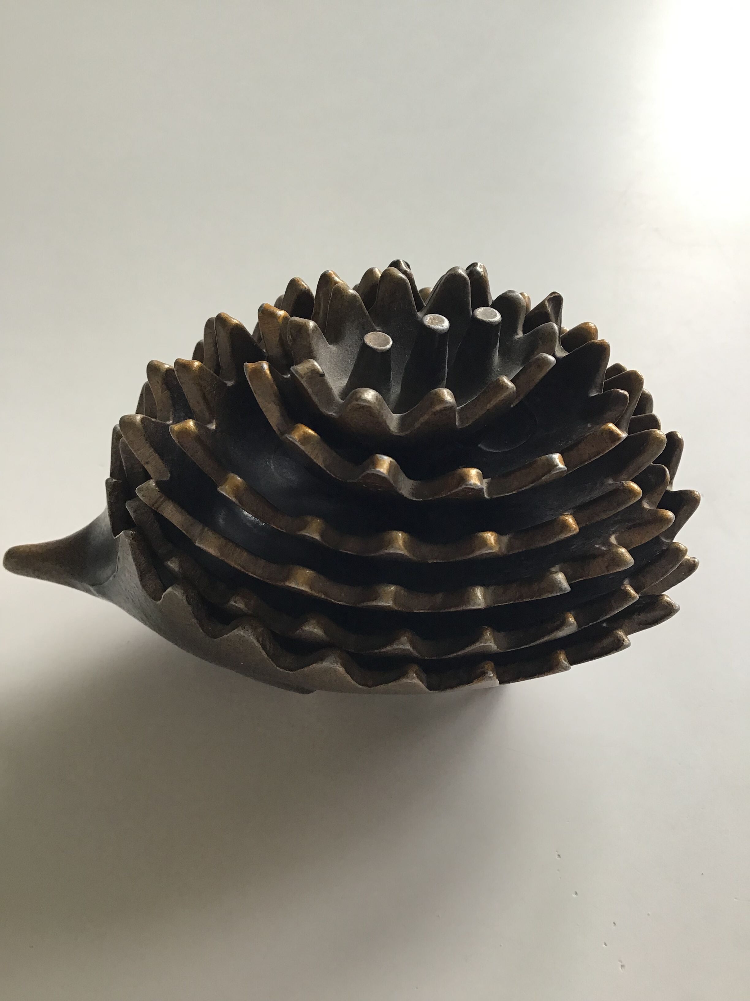 Bronze hedgehog ashtray