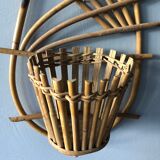 Vintage rattan plant holder