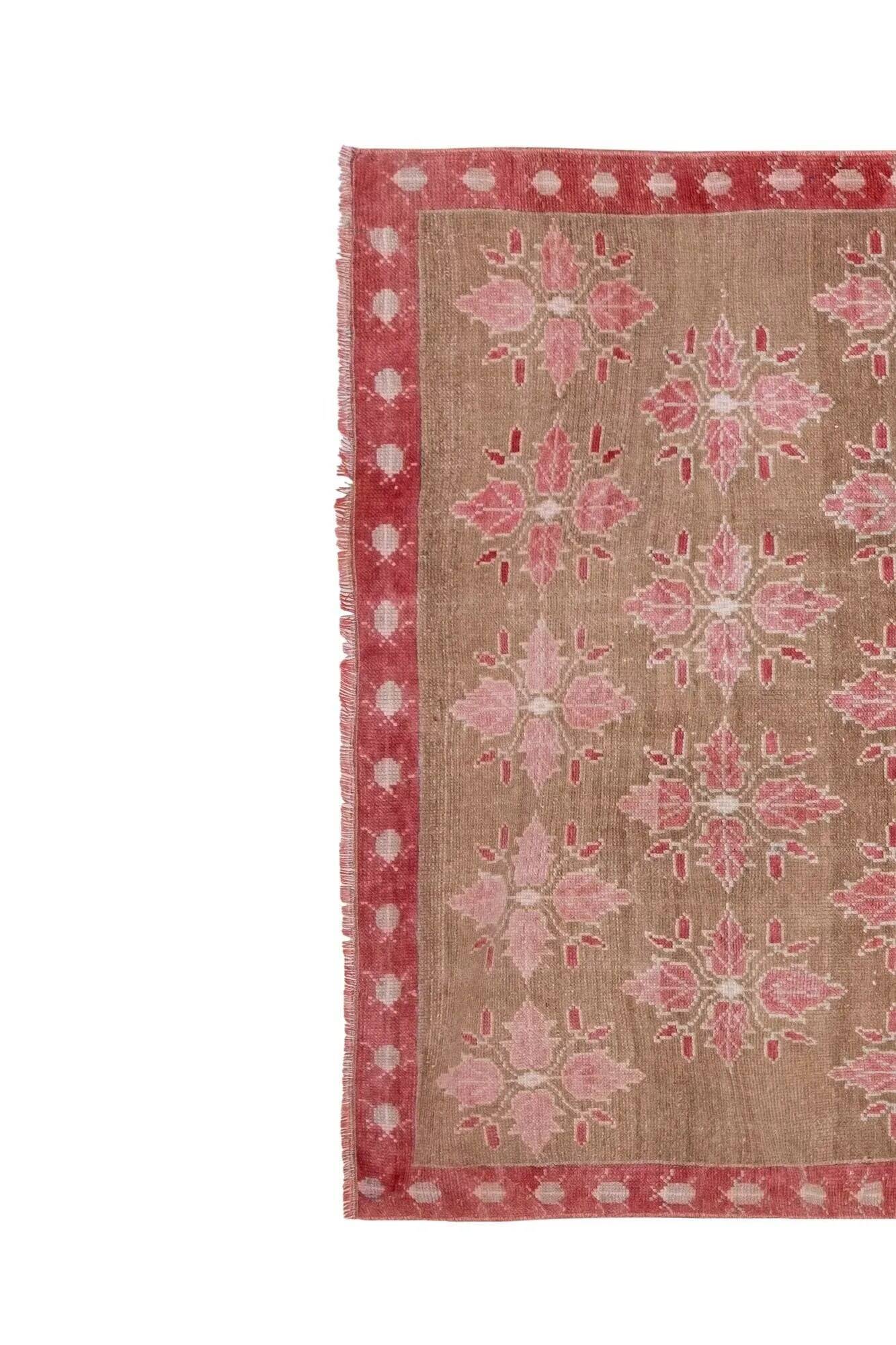 Vintage Turkish handmade rug 130x316 cm
