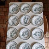 Set of 12 Saint Amand ironstone plates, Richelieu model
