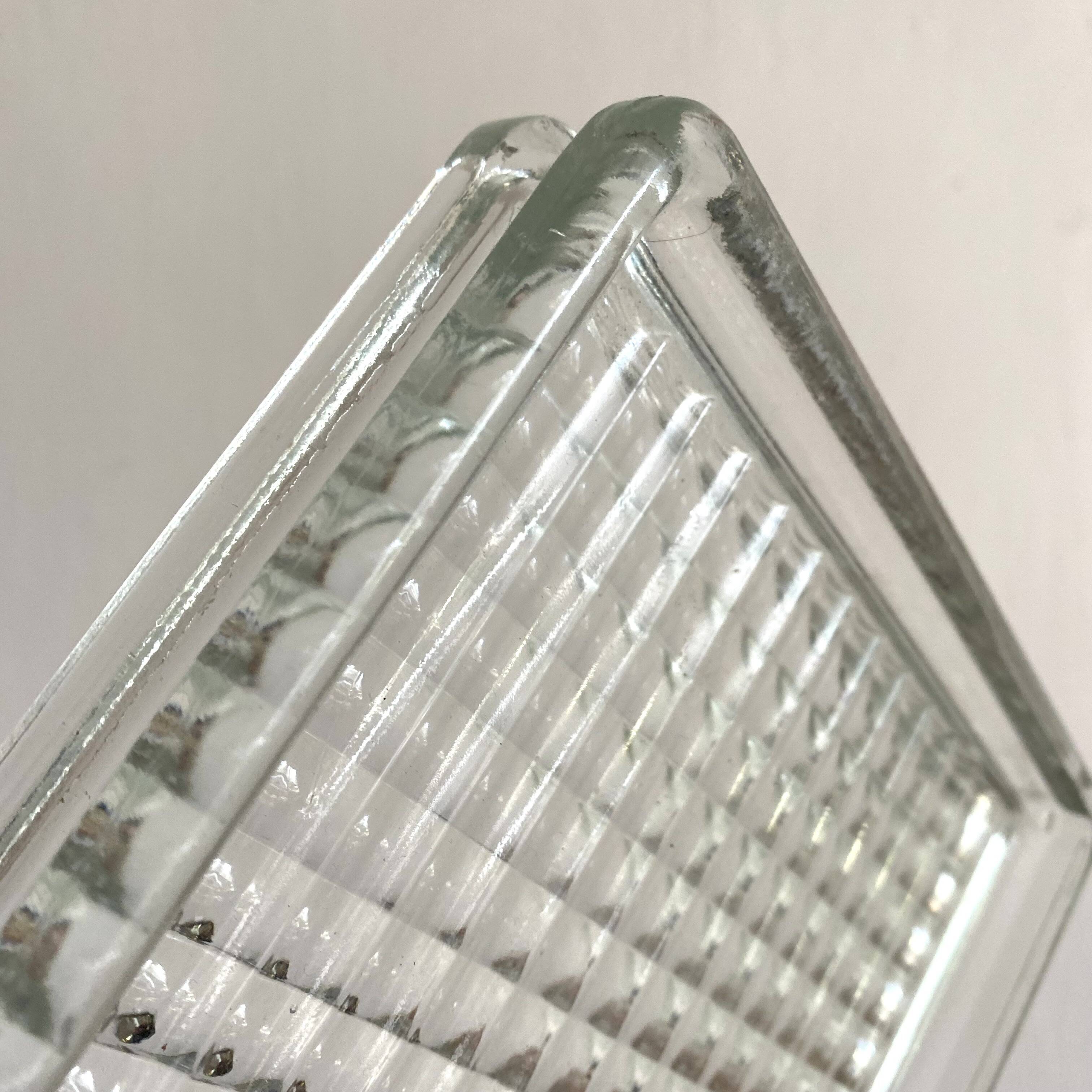 Vintage square glass pocket empty