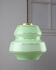 Suspension en verre vert et laiton du milieu du siècle