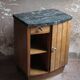 Art Deco nightstand, bedside table in wood and black marble, side table