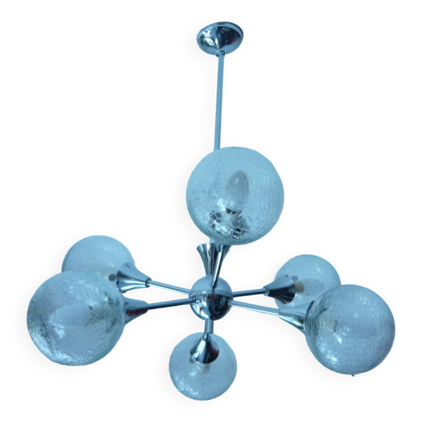 Lustre spoutnik 6 feux annees 60 70 — Beyit