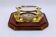 Ashtray / Catch-all Mid-Century Solid Glass Murano Style & Leather 1960