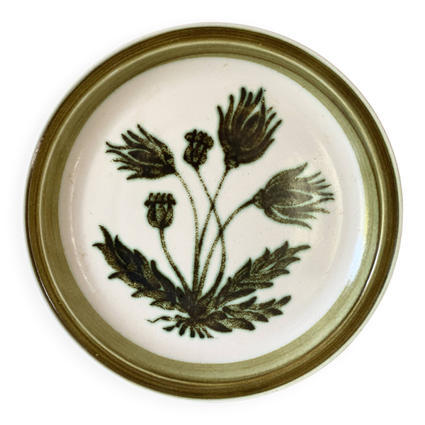 Plat céramique Gien «&nbsp;herbier&nbsp;» 29 cm
