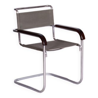 Fauteuil Bauhaus restauré, Thonet, Marcel Breuer, Tchéquie, années 1930