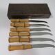 6-piece cheese set, bamboo and stainless steel, Italy 1960s