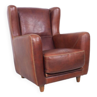 Fauteuil Bergerè en cuir marron par Baxter, 1990s