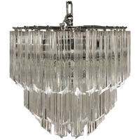 Clear quadriedro murano glass chandelier