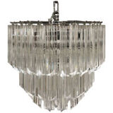 Lustre en verre de murano quadriedro transparent