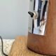 Modernist sculptural lamp wood/chrome/hammered brass - 1970s era