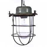 Industrial cage lamp green