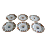 Haviland Limoges porcelain 6 dinner plates "A la corbeille" decor