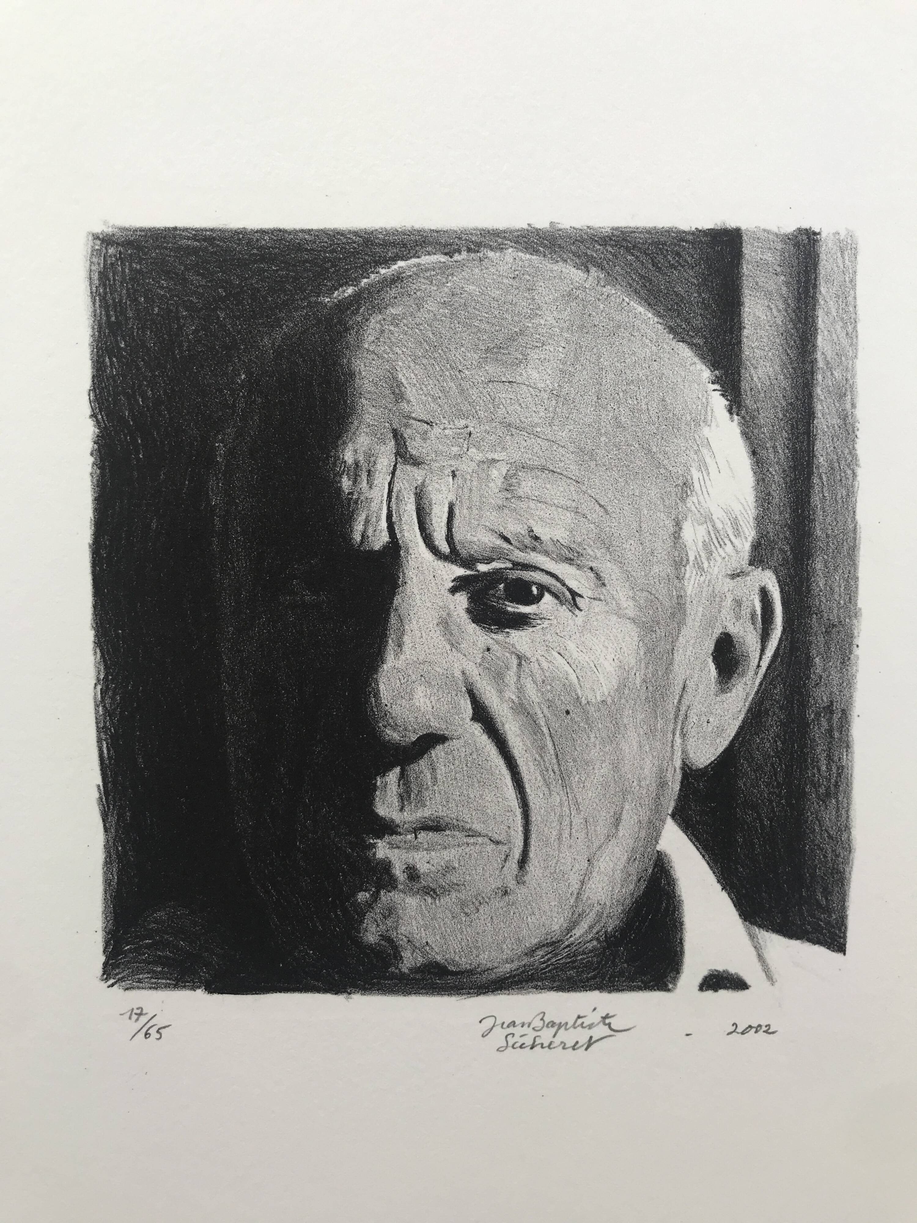 Jean-Baptiste Sécheret: Original lithograph signed in pencil Bonjour Picasso, 2002