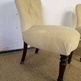 Pair of toad armchairs without armrests
