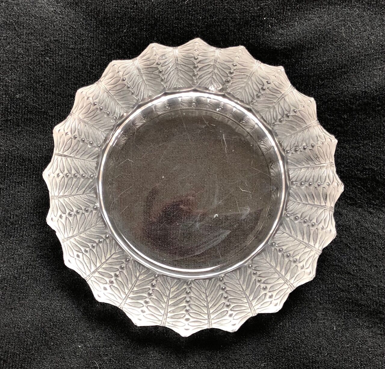 Vintage Lalique ashtray, Jamaican model, crystal