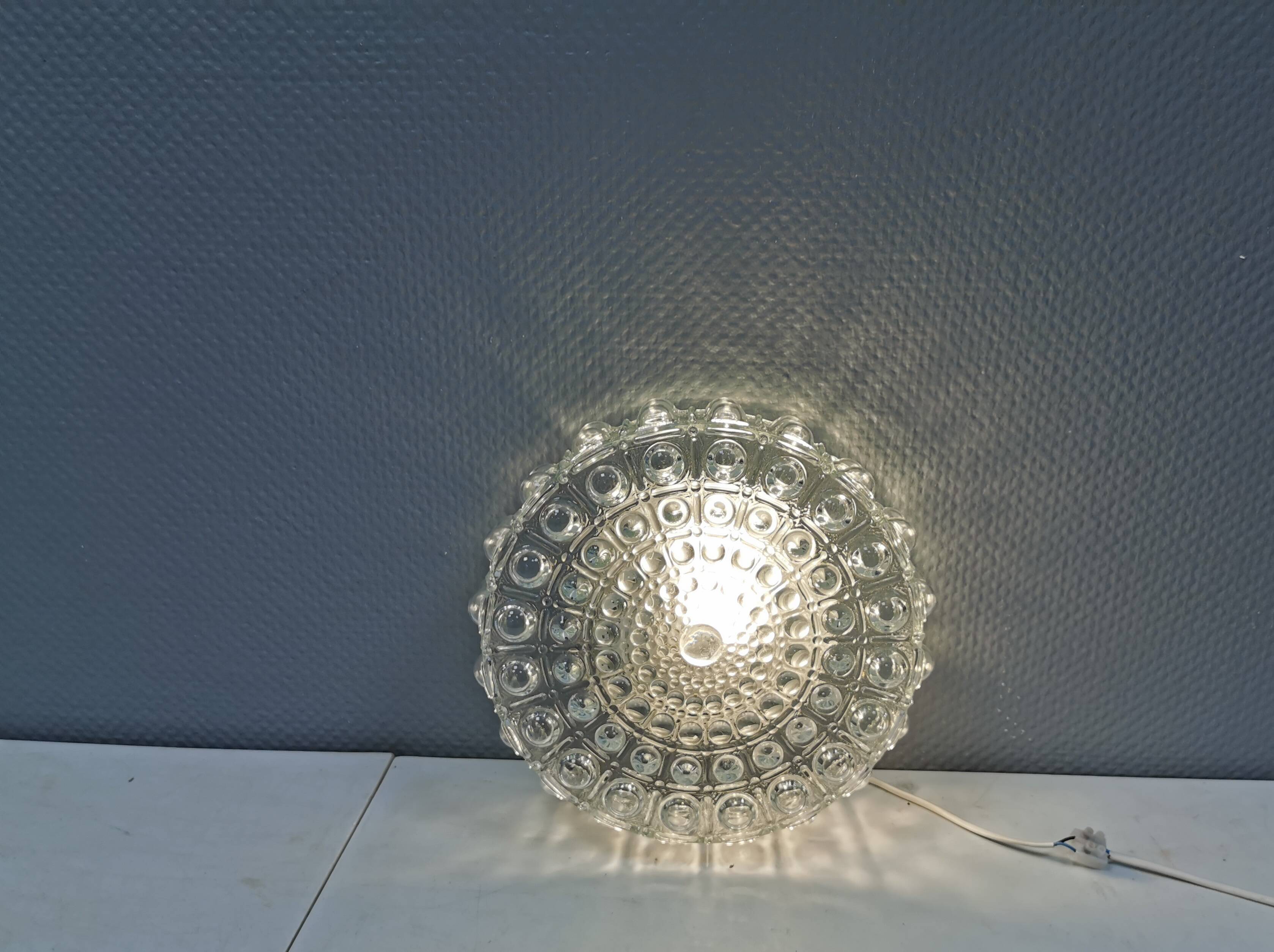 Large ceiling lamp in bubble glass by Nordisk Solar Denmark 1970-80s