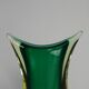 Murano Sommerso vase in green and amber yellow glass, 1960s