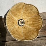 Rattan and flower cane hanging lamp